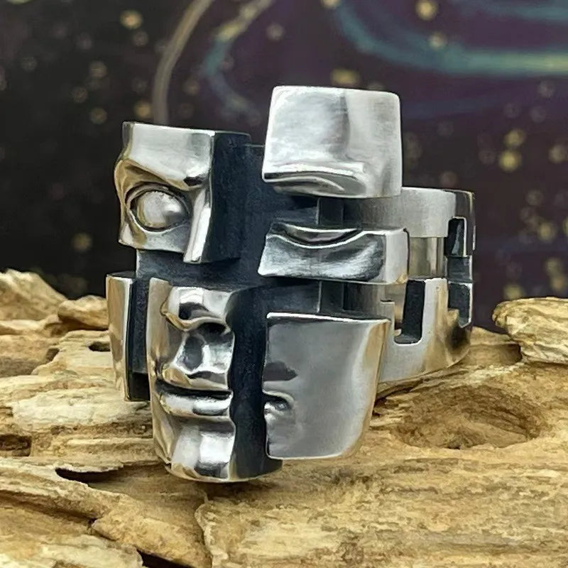 Bague Visage Abstraite