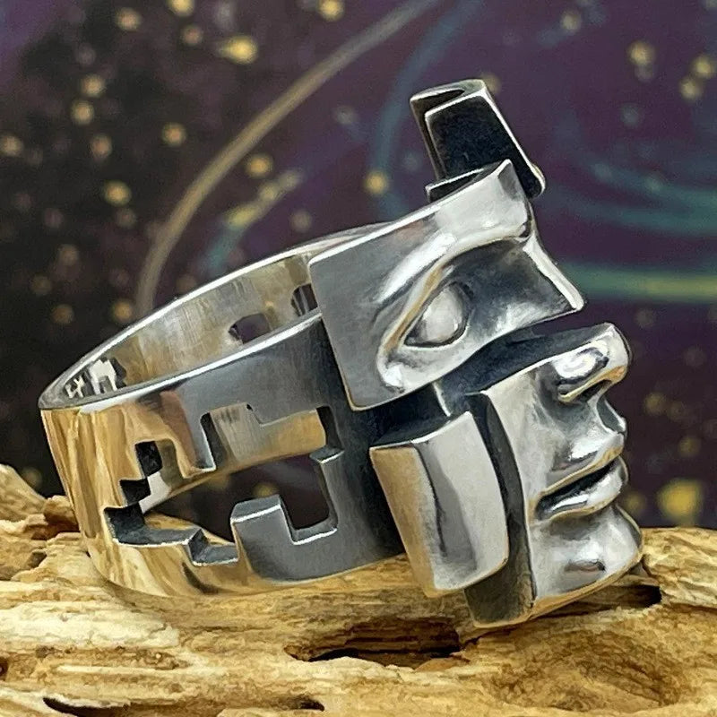 Bague Visage Abstraite